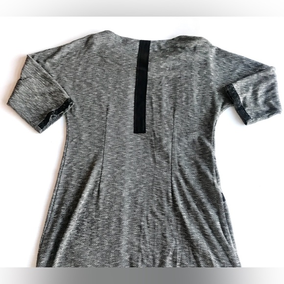 Preloved Dress size UK14 EU42 US 10 grey with black stretchy fabric - Picture 6 of 11